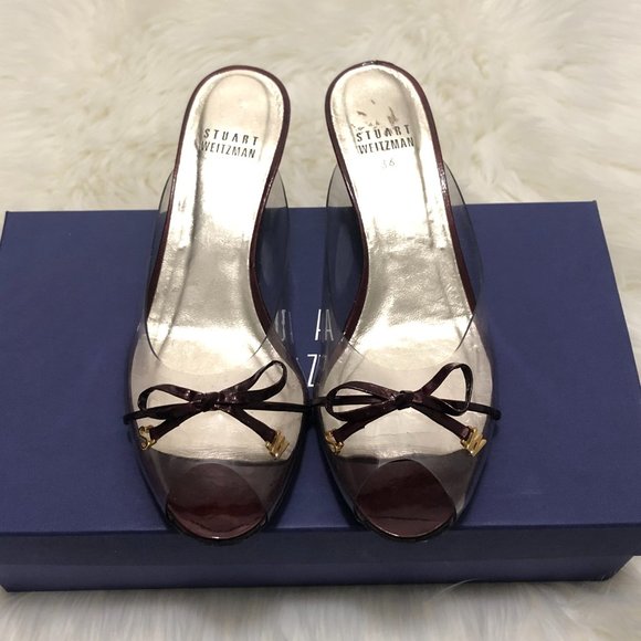 Stuart Weitzman Peep Toe Bow Wedge Heels - Size 36 - Picture 4 of 9